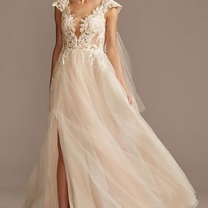 Illusions Cap sleeve wedding gown